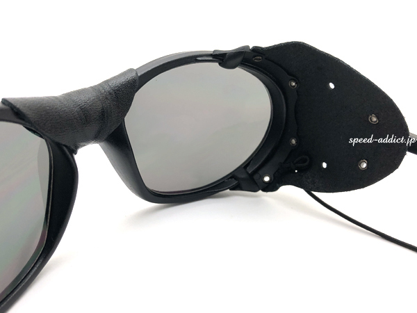 LEATHER SIDE COVER BIKER SHADE 艶消しBLACK × SMOKE/レザーサイドカバーバイカーシェードサングラスマットブラックuv400防塵防風米軍用_画像4