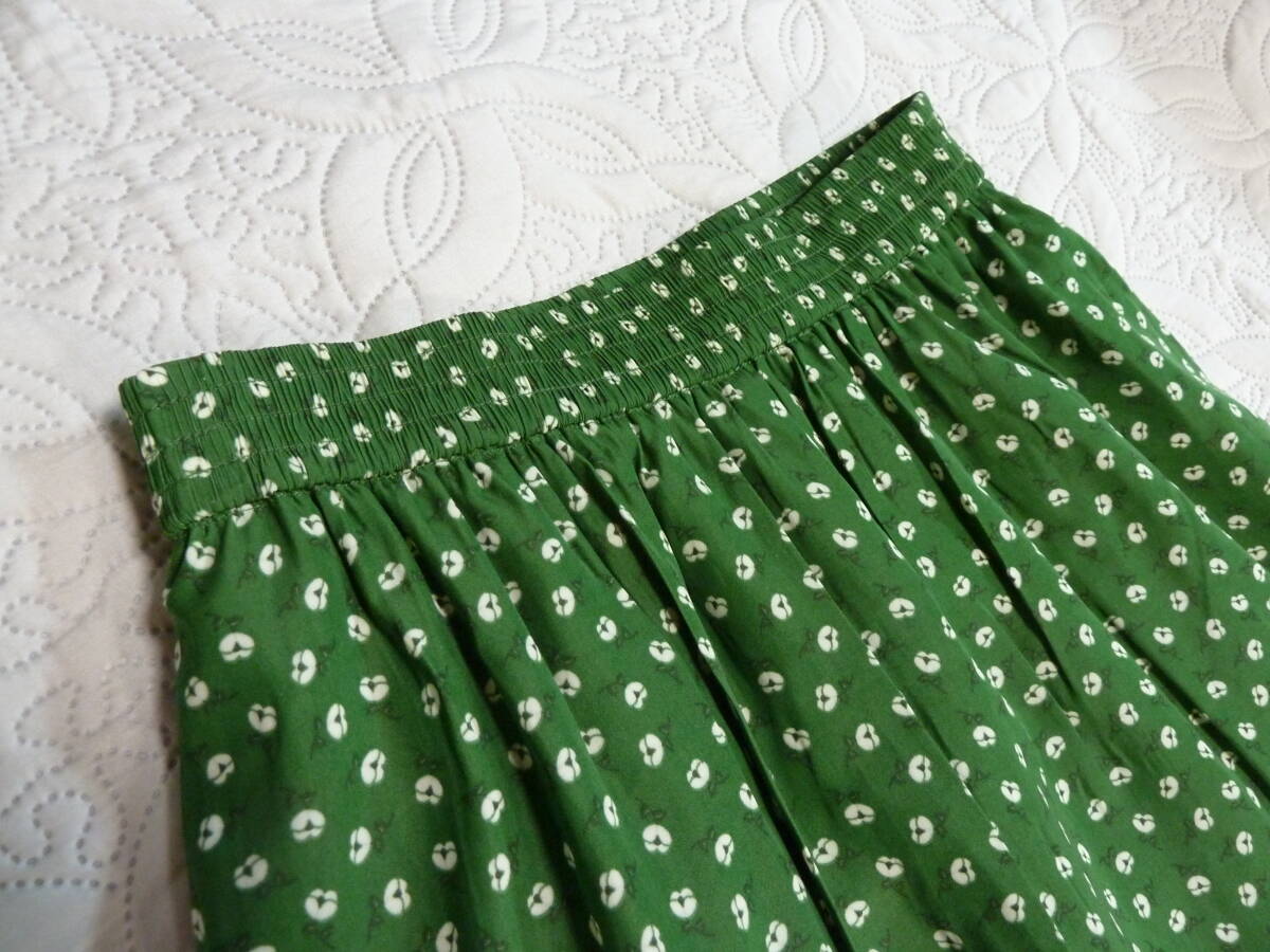 春夏 2.3回著用 美品 ユニクロ PAUL&JOE グリーン系 3種類生地 ティアード マキシ丈フレアースカート S M レタパ600円発送 同梱OK