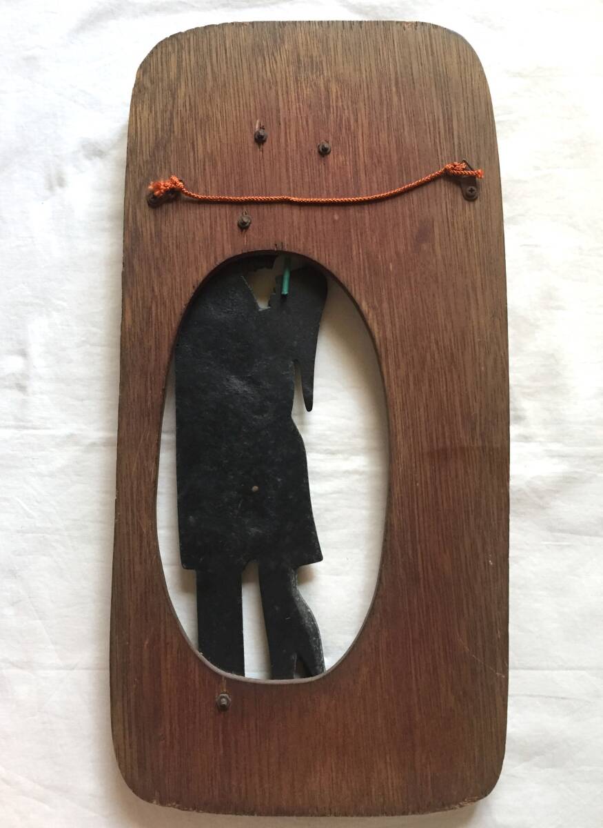 ◆ビンテージ モダン 男と女 悲哀 壁掛け 相合傘 昭和レトロ 彫刻 ◇ビンテージ モダン 男と女 悲哀 壁掛け 相合傘 昭和レトロ 彫刻