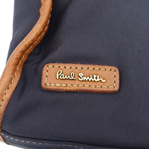 ■ ポールスミス ビジネス ブリーフケース ナイロン レザー ブラック ブラウン (0990013299)