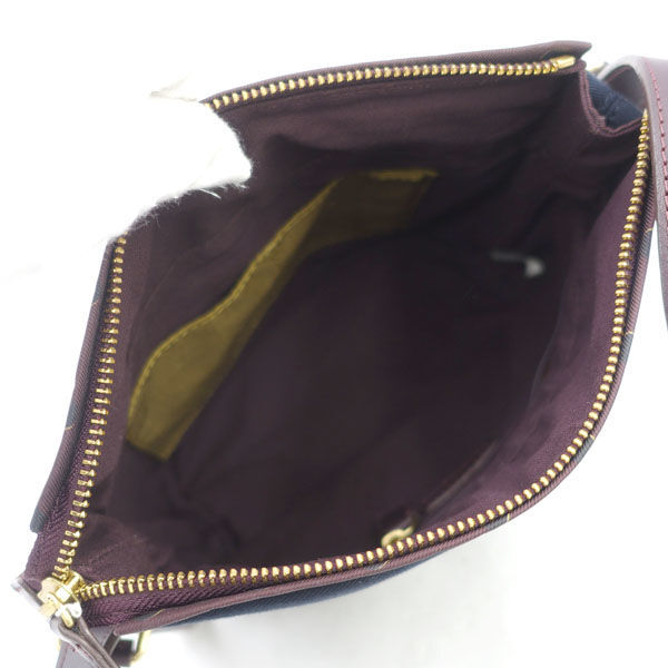 ■ ポールスミス ショルダーバッグ キャンバス レザー ネイビー ブラウン (0990014186)