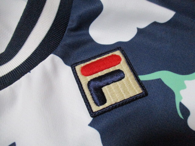 g54　フィラ　FILA　柄物ワンピース　サイズM　紺×白×他　　66_画像5