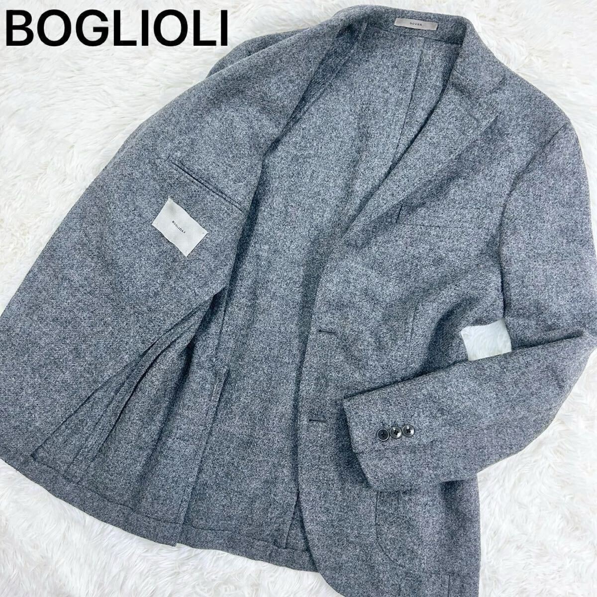 極美品 BOGLIOLIテーラードジャケット 48 Lサイズ 美品 ボリオリ ドーヴァー アンコンジャケット スーツ グレー 48