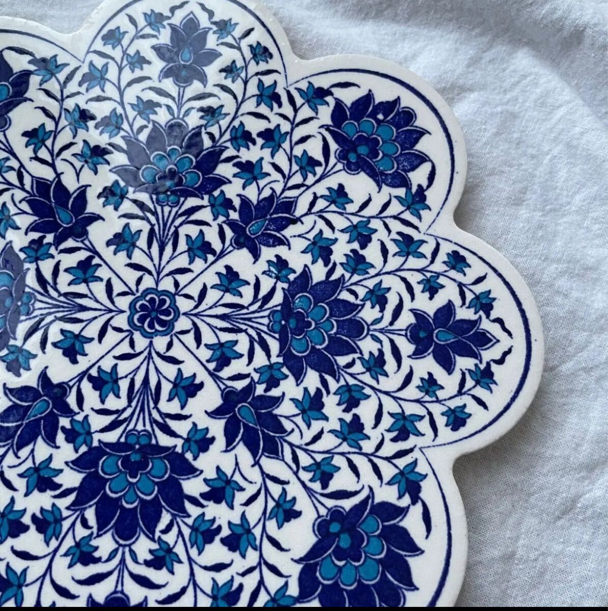 トルコ陶器製鍋敷き iznik04 トルコ陶器 トリベット 飾り皿_画像4