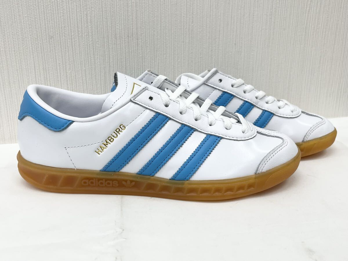 adidas アディダス スニーカー HAMBURG ハンブルグ 23.5cm Cloud White/Sky Rush/Gum 〇未使用品_画像3