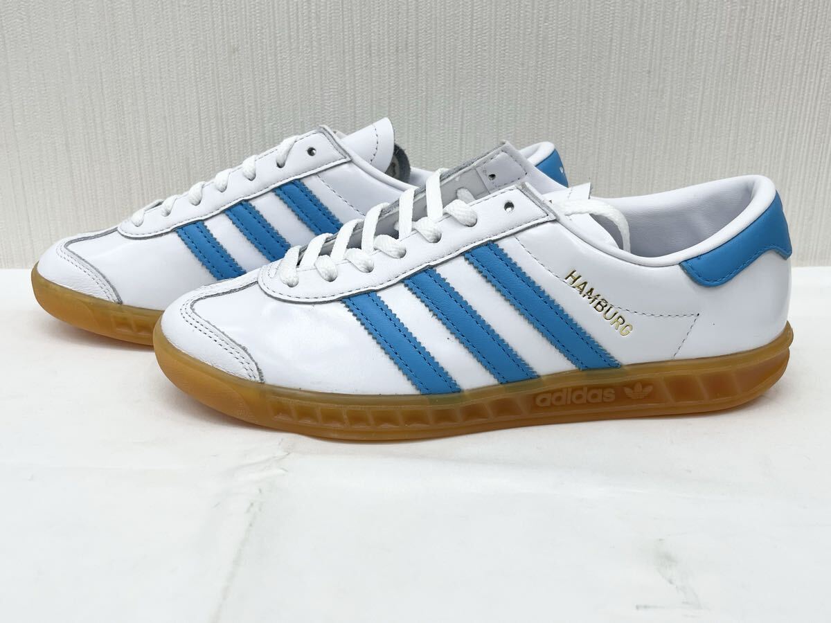 adidas アディダス スニーカー HAMBURG ハンブルグ 23.5cm Cloud White/Sky Rush/Gum 〇未使用品_画像4