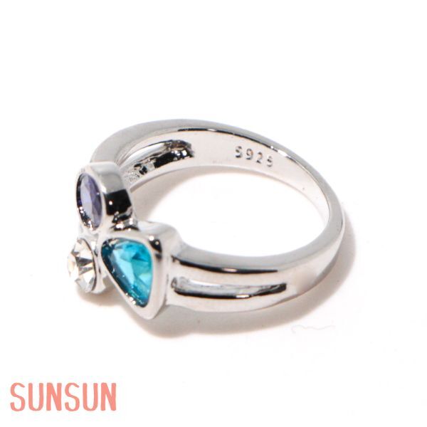 【送料無料・即決】G16 リング 14号 人工石 ブルー系 シルバー 刻印 S925 インポート コスチュームジュエリー 指輪_画像4