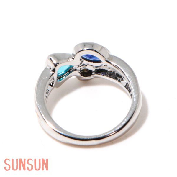 【送料無料・即決】G16 リング 14号 人工石 ブルー系 シルバー 刻印 S925 インポート コスチュームジュエリー 指輪_画像6