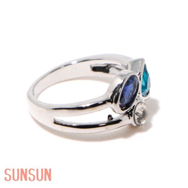 【送料無料・即決】G16 リング 14号 人工石 ブルー系 シルバー 刻印 S925 インポート コスチュームジュエリー 指輪_画像7