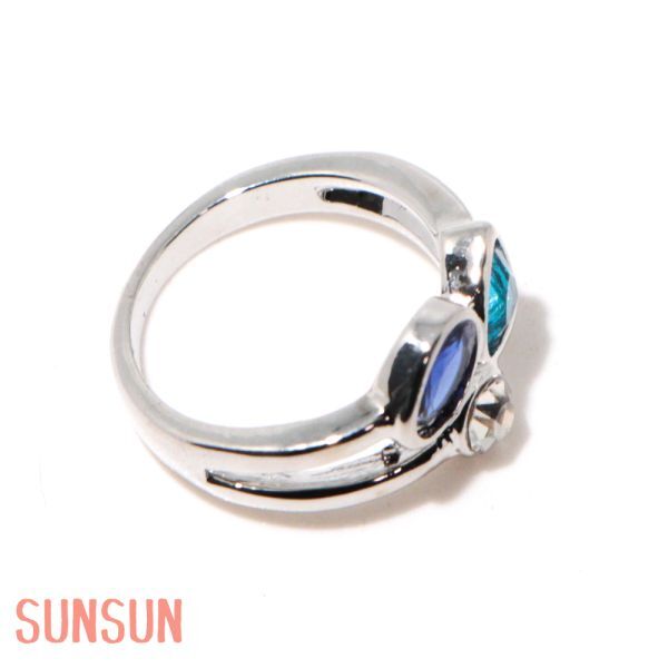 【送料無料・即決】G16 リング 14号 人工石 ブルー系 シルバー 刻印 S925 インポート コスチュームジュエリー 指輪_画像8