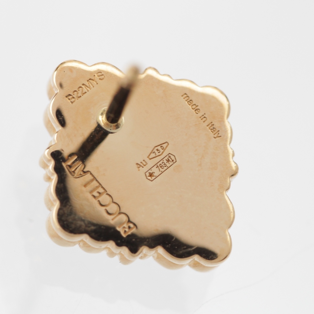 ブチェラッティ オニキス付き オペラ チュー ピアス Au750 JAUEAR022291 イエローゴールド 7.0g【中古】_画像6