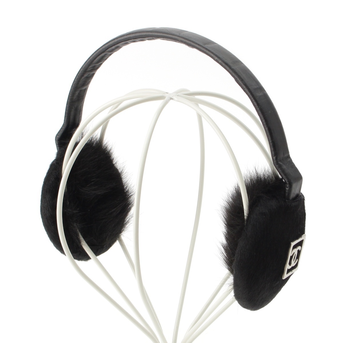 シャネル スポーツライン ハラコ ココマーク イヤーマフ ブラック【中古】