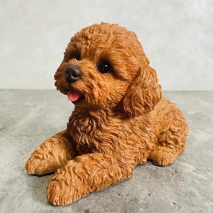 置物 犬 かわいい 動物 玄関 見上げるトイプードル ブラウン おしゃれ インテリア ガーデンオーナメント woobia ウービア_画像5
