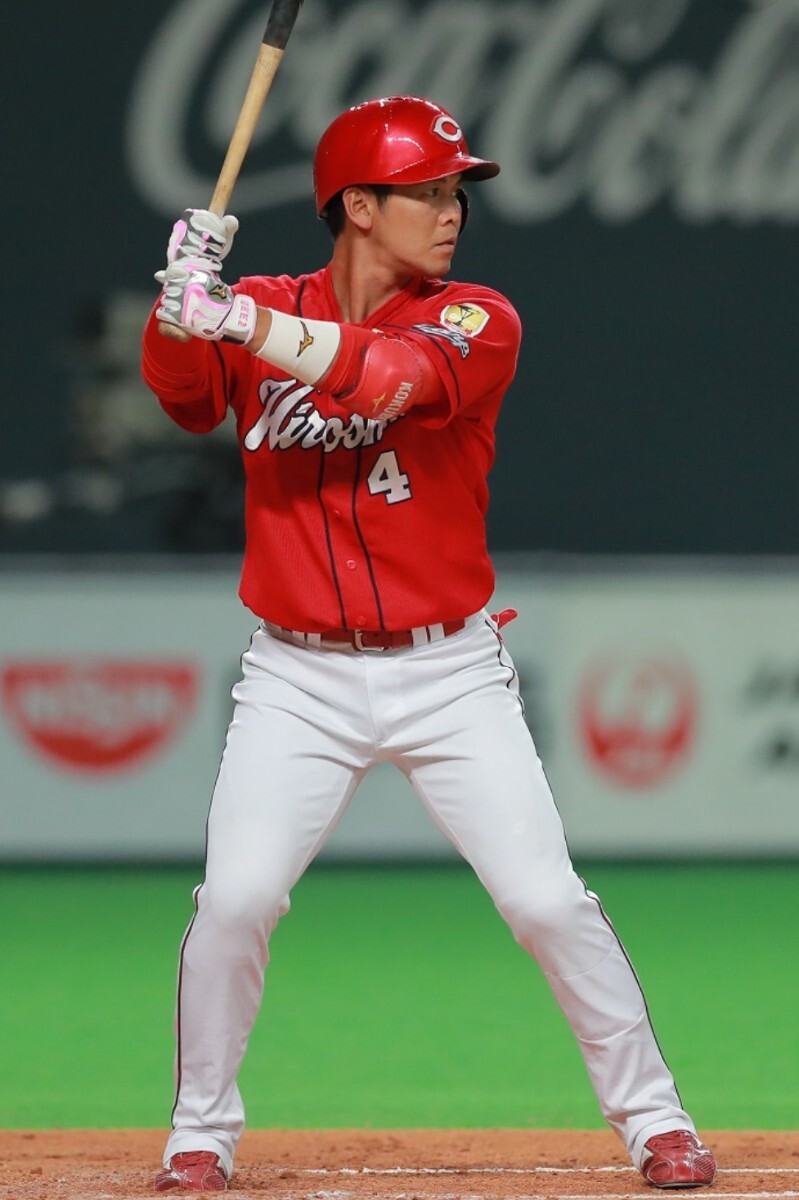 千葉ロッテマリーンズ(広島東洋カープ) 小窪哲也 ビジター ユニフォーム 広島東洋カープ 小窪哲也 ハイクオリティ ユニフォーム Mサイズ