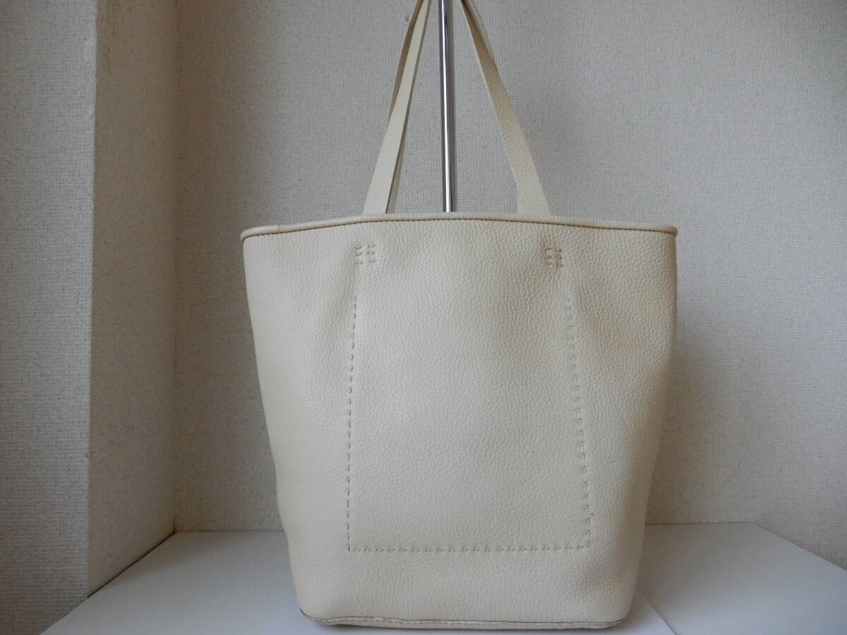 本革☆koos(コース)☆A4対応☆肩掛けOK☆レザートートバッグ　クリーム_画像1