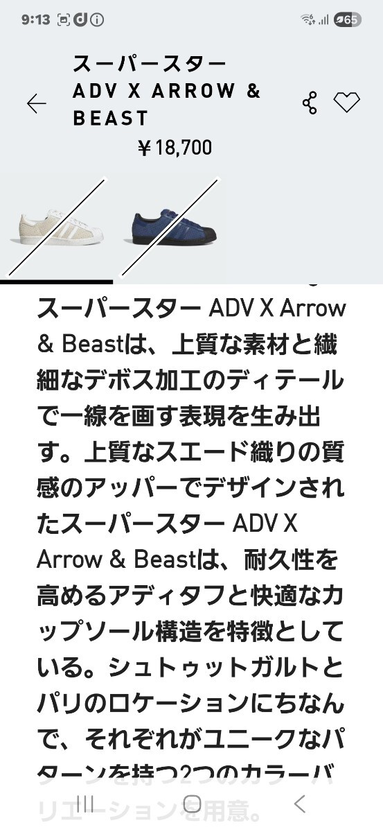 【激レア!】新品未使用品  当選品スーパースター    ADV X Arrow & Beast  サイズ: 26.0cm 色: Wonder White _画像5