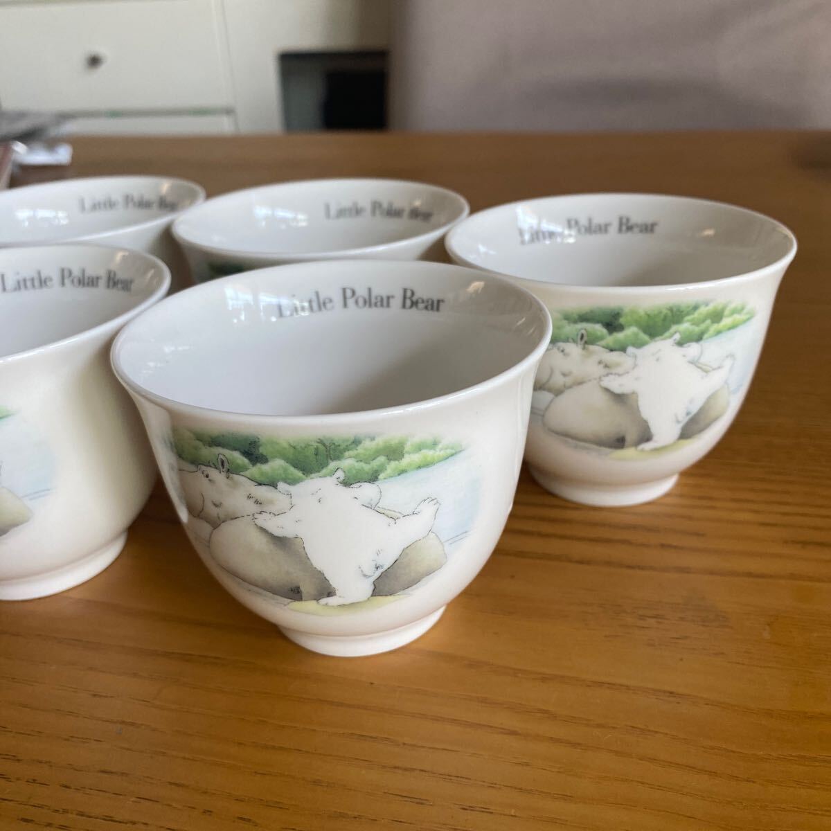 未使用　 湯呑み 湯呑 食器 茶わん　5客　Little Polar Bear リトルポーラーベア　童話