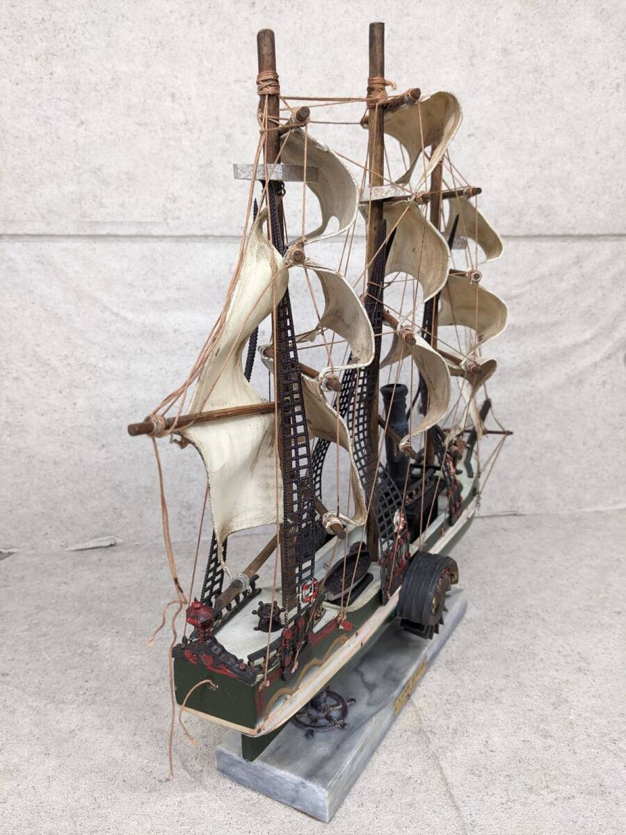 hh575■【現状品】木製帆船 VAPOR RUEDAS 1822 船 オブジェ 置物 船模型 インテリア コレクション/140_画像7