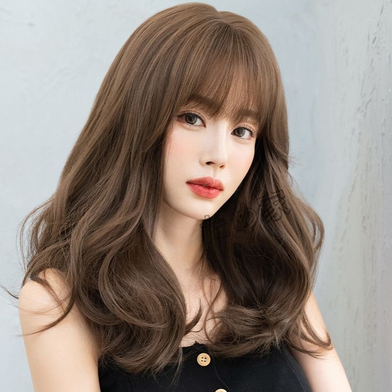新品 人毛 セミロング 巻き毛 つむじ部分手植え 自然に見えますフルウィッグ かつら ヘアアクセサリー 気質 自然_画像4