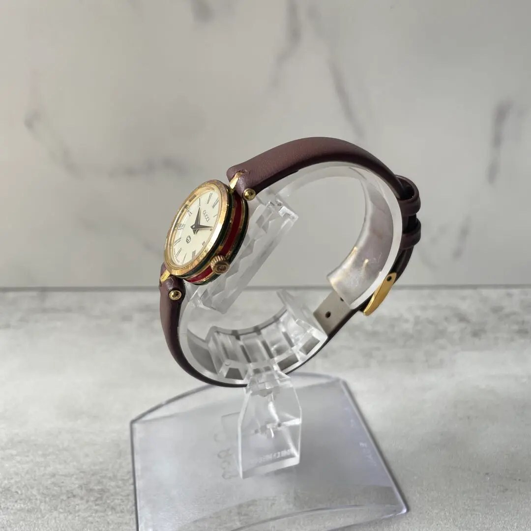 稼働品　GUCCI グッチ　ラウンド　シェリーライン　マルチカラー　腕時計_画像2