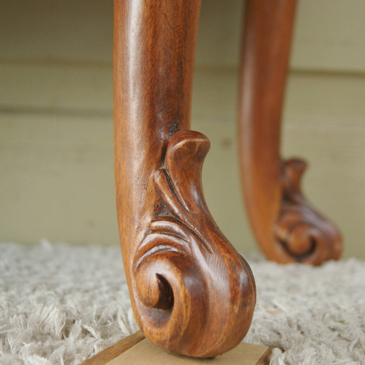 6318h15【イタリア製 マホガニー ガラス キャビネット キュリオケース】猫脚 アンティーク ヴィンテージ アール ヌーヴォー◎_画像10