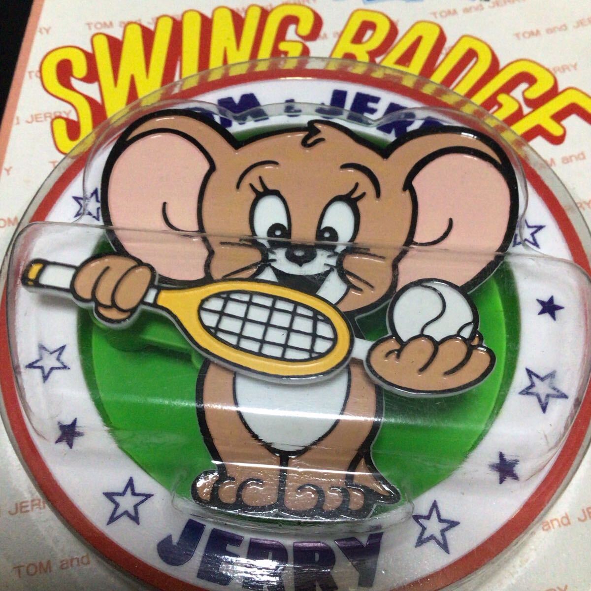【激レア★当時物】TOM&JERRY スイングバッジ★増田屋コーポレーション製／昭和レトロ★約50年前のヴィンテージ品　希少！　JERRY ジェリー_画像1