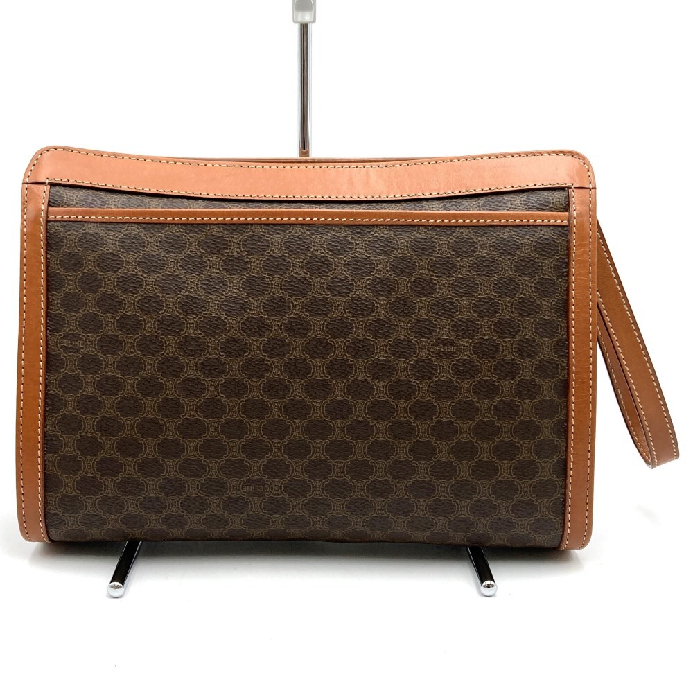 CELINE セリーヌ M95 クラッチバッグ セカンドバッグ ポーチ マカダム PVC ブラウン レディース メンズ ファッション_画像2
