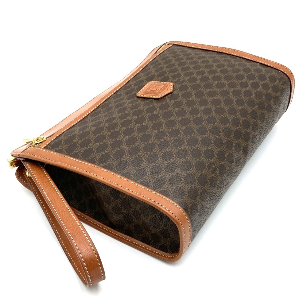 CELINE セリーヌ M95 クラッチバッグ セカンドバッグ ポーチ マカダム PVC ブラウン レディース メンズ ファッション_画像4