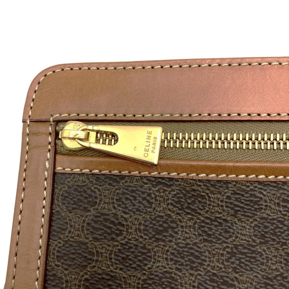 CELINE セリーヌ M95 クラッチバッグ セカンドバッグ ポーチ マカダム PVC ブラウン レディース メンズ ファッション_画像9