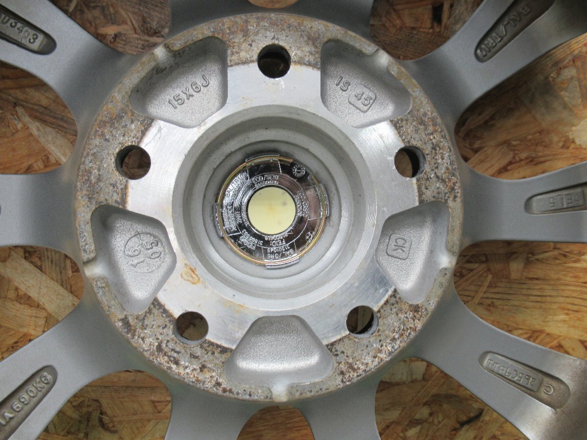 ★3255AMZ BRIDGESTONE バルミナ 15×6J 5/114.3 +45 ブリヂストン 中古 アルミホイール 4本_画像8