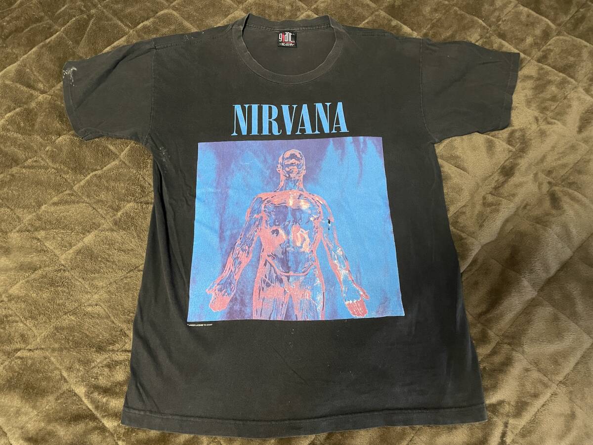 ニルヴァーナ 再出品 Yahoo!オークション - 本物90's NIEVANA ニルバーナ バンドT L