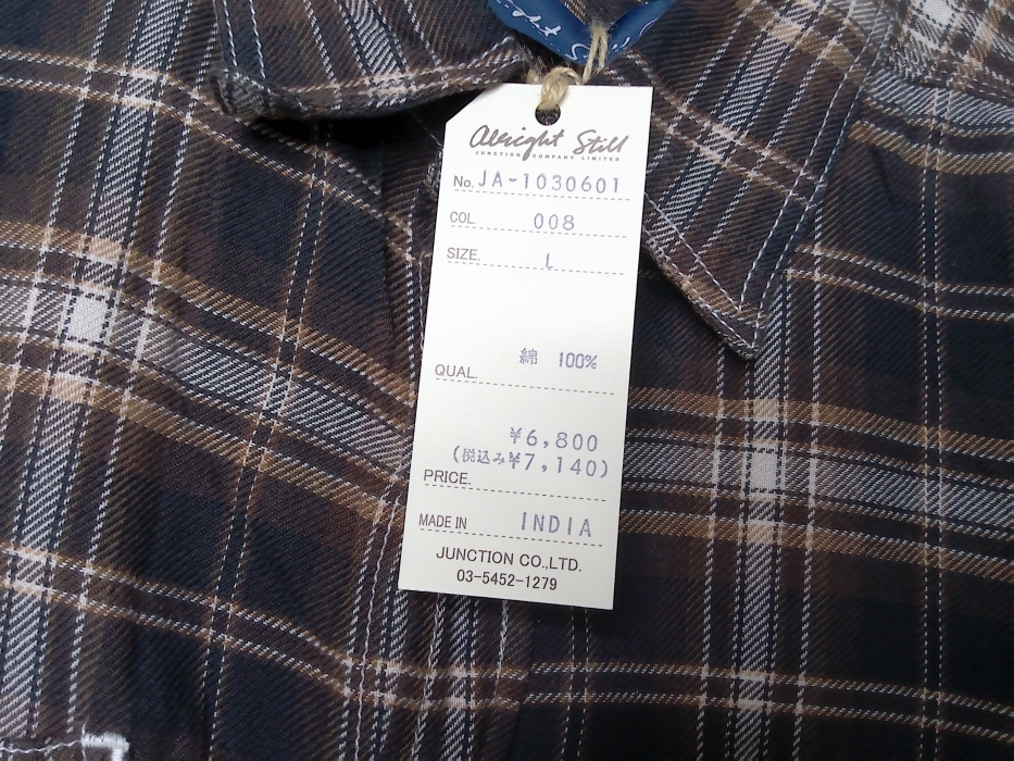 即決■★Alright Still★■ワークビエラシャツ：SIZE=L_画像2