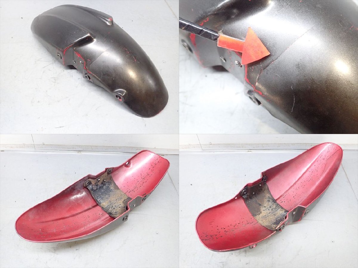 τ250807-16 カワサキ バリオス BALIUS ZR250A 前期 平成3年式 純正 フロントフェンダー カウル 破損有_画像7
