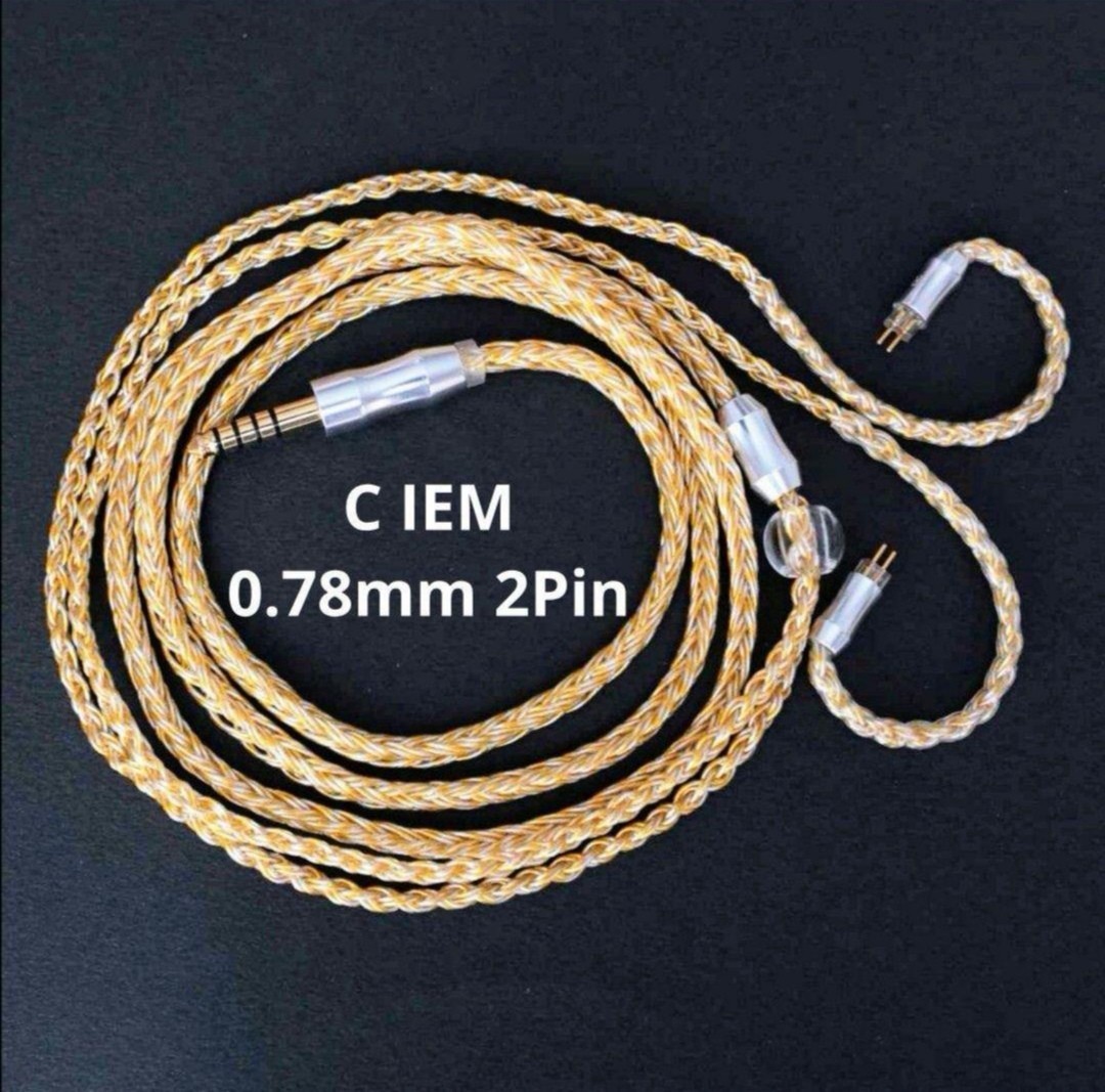 【1点のみ】16芯 超希少 銀線＆金線撚り合わせ 0.78 2ピン/4.4mm 16芯 銀線＆金線撚り合わせ 0.78 2ピン C IEM/4.4mm