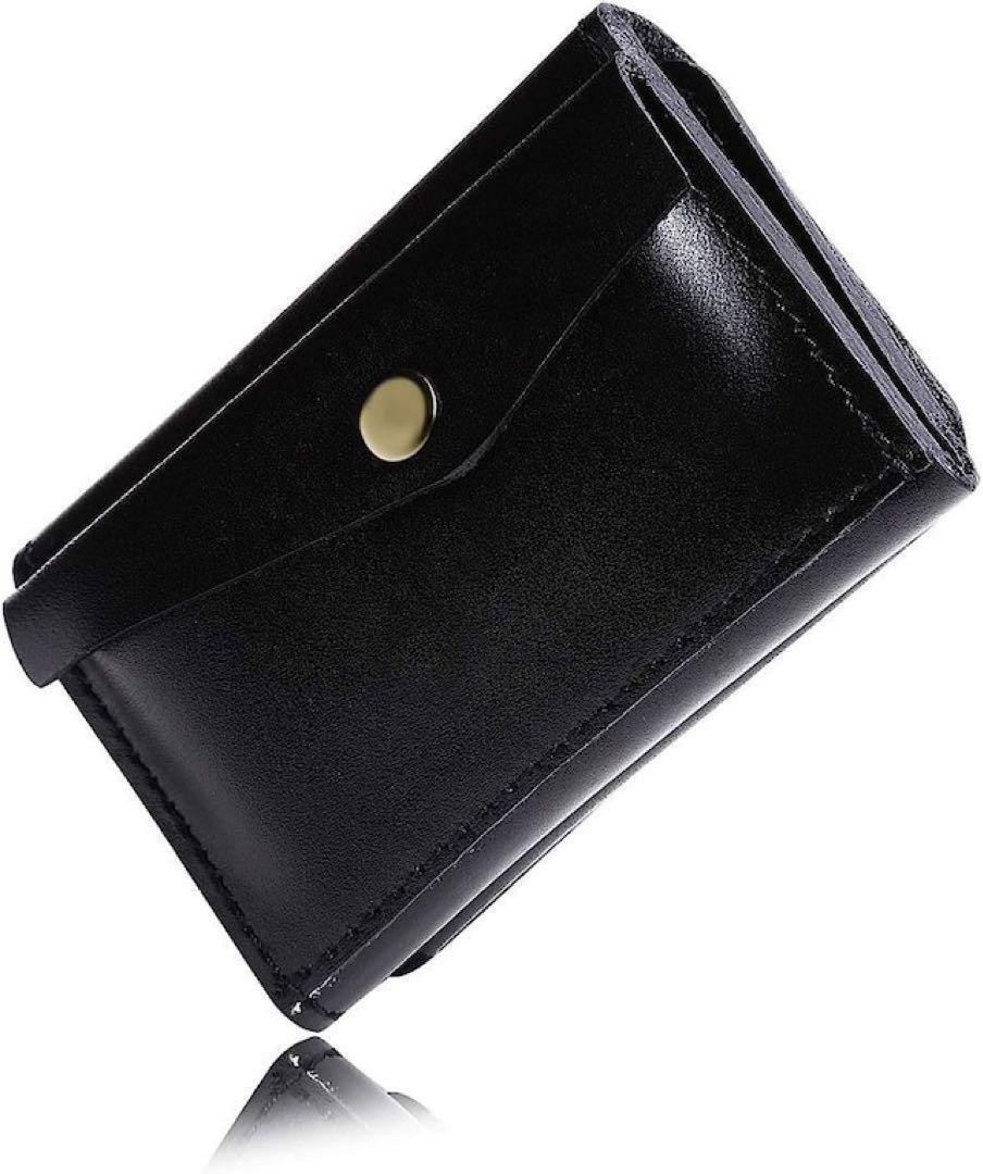 訳あり 本革 財布 メンズ 小銭入れ ミニ財布 コンパクト 薄型 カード収納 ハンドメイド 二つ折り 軽量 牛革 革製 プレゼント 送料無料_画像1