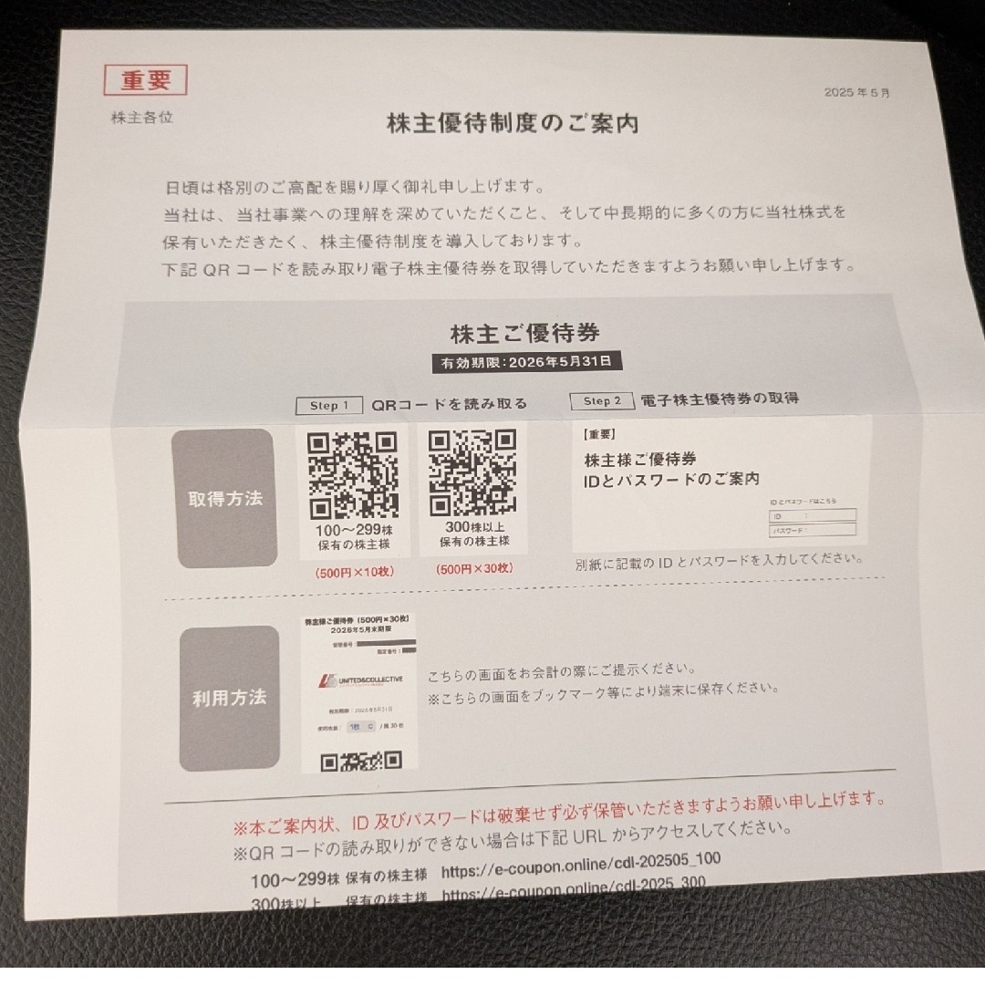 ユナイテッド&コレクティブ 株主優(yōu)待 電子チケット 15000円分 てけてけ the 3rd Burger送料無料　即決