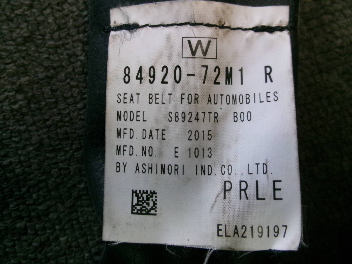MR31S/MR41S　ハスラー　フロントシートベルト右　運転席_画像2