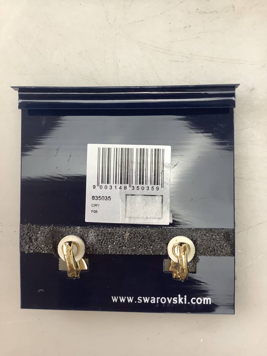T0043 SWAROVSKI スワロフスキー カーブデザイン ゴールド レディース イヤリング 箱付き_画像4