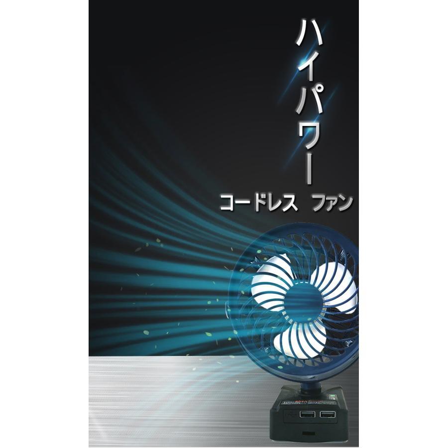 (A) マキタ makita 充電式 互換 5インチ 扇風機 卓上 ファン 静音 小型 キャンプ USB コードレス 電動 18V 14.4V バッテリー 対応 ブルー_画像4