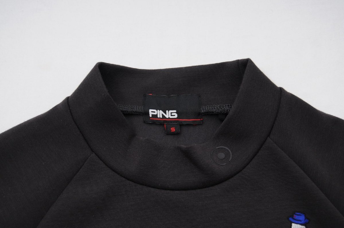 coco 中古【SALE】ピン PING レディース 半袖シャツ S チャコールグレー モックネック レターパックプラス発送可 67662_画像3