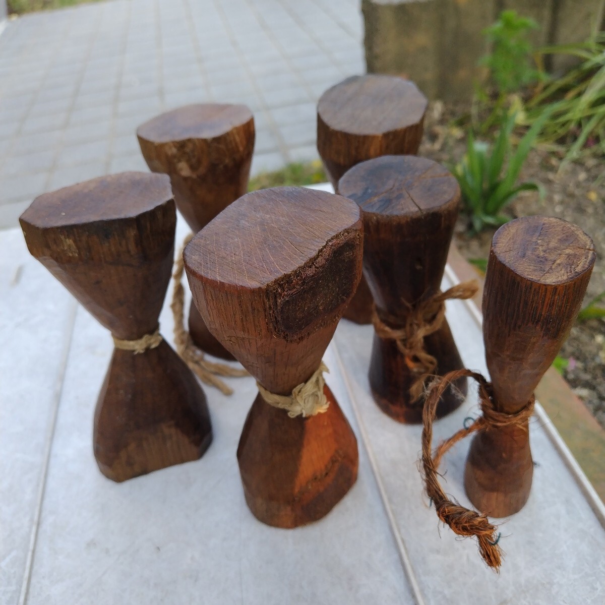 組玉　6個　大5個小Ⅰ個　　組紐道具　 古道具 　レトロ アンティーク　(中古)_画像3