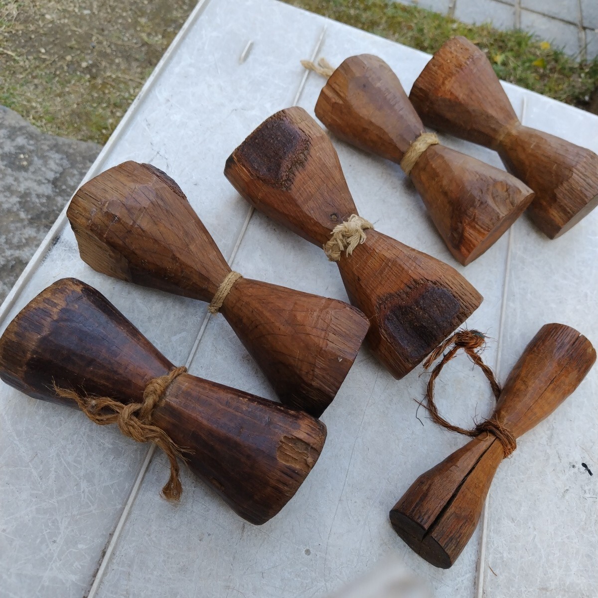 組玉　6個　大5個小Ⅰ個　　組紐道具　 古道具 　レトロ アンティーク　(中古)_画像5