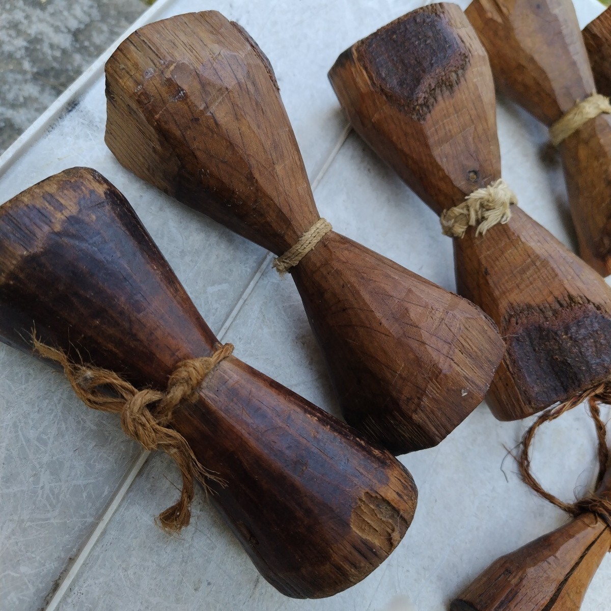 組玉　6個　大5個小Ⅰ個　　組紐道具　 古道具 　レトロ アンティーク　(中古)_画像6