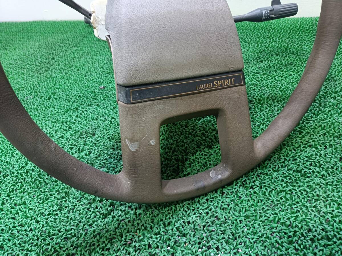 日産 ステアリングコラム ハンドル付 ローレルスピリット HB11, 1981 PRT738_画像2