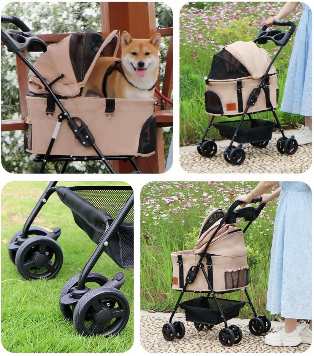 90ペットカート 分離式 折り畳み式 犬カート 猫 軽量 ペットカート ベージュ 90ペットカート 分離式 折り畳み式 犬カート 猫 軽量 ペット