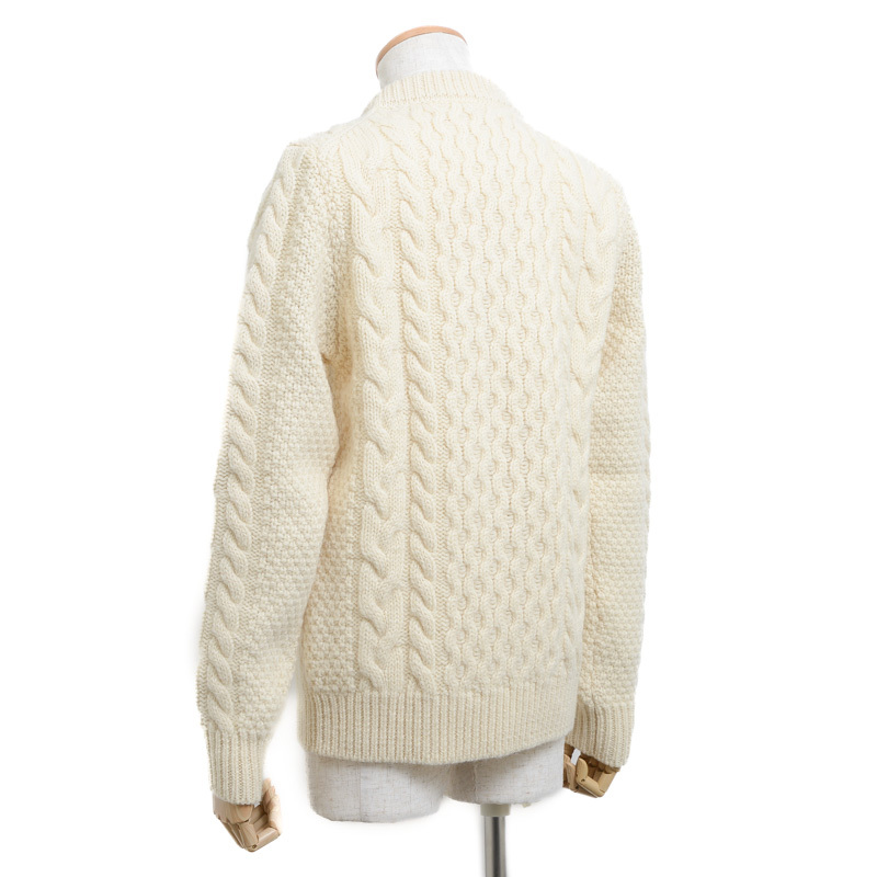 値下げ サンローランパリ ケーブルニット ウール アイボリー メンズ Lサイズ_画像2