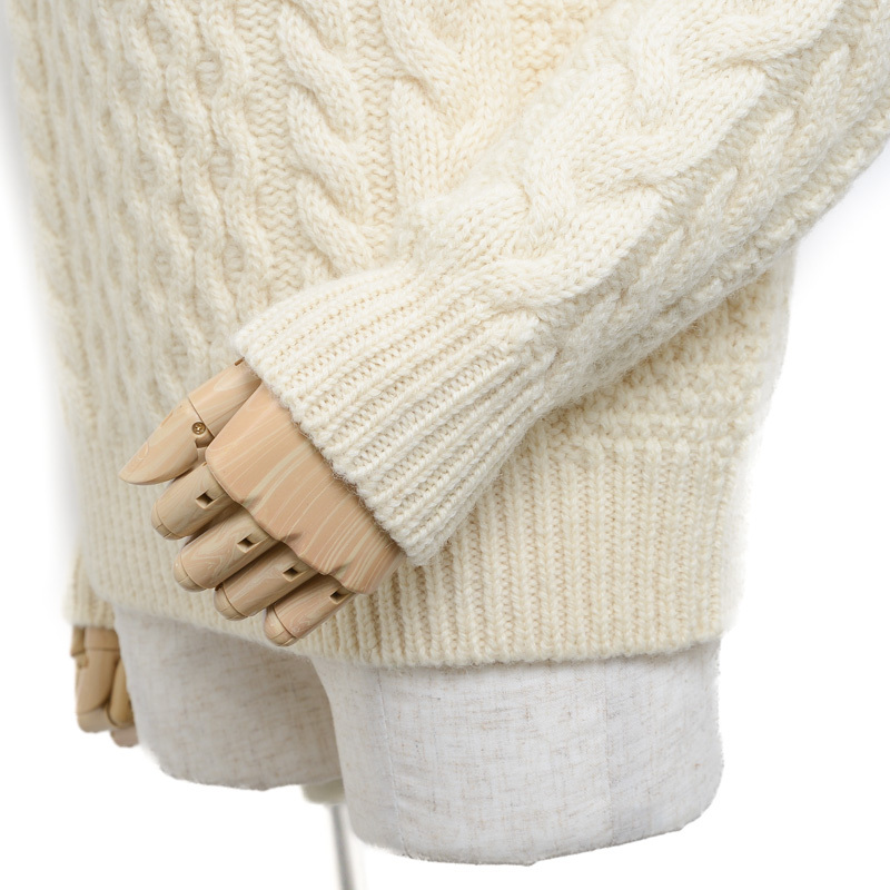 値下げ サンローランパリ ケーブルニット ウール アイボリー メンズ Lサイズ_画像4