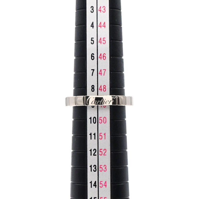 Cartier Lanieres кольцо #49 9 номер K18WG 1 шарик бриллиант геометрический рисунок квадратный 4 квадратная форма белое золото металлы 5.6g б/у бесплатная доставка