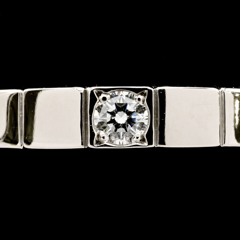 Cartier Lanieres кольцо #49 9 номер K18WG 1 шарик бриллиант геометрический рисунок квадратный 4 квадратная форма белое золото металлы 5.6g б/у бесплатная доставка