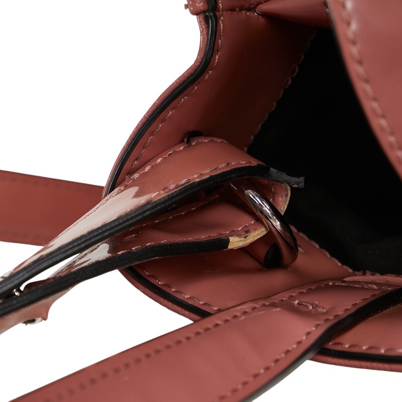 アルマーニエクスチェンジ エンボスロゴ ハンドバッグ ショルダーバッグ 2WAY ピンク エナメル レザー ARMANI EXCHANGE 【中古】
